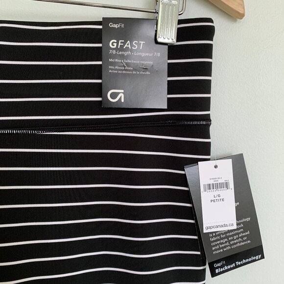 GAP GapFit Blackout Stripe 7/8 Leggings Large Petite - Picture 3 of 8